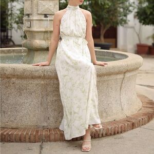 Gaâla Paris Rosemary Maxi Dress - Olive Toile de Jouy